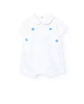 Комплект из боди с короткими рукавами и комбинезона в клетку Boboli, голубой