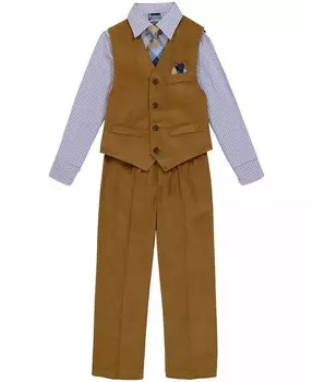 Комплект из бронзового вельветового жилета для маленьких мальчиков Nautica, коричневый