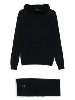 Комплект из брюк и толстовки из натуральной шерсти Emporio Armani, синий