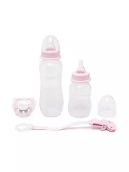 Комплект из бутылочек и пустышки с логотипом Emporio Armani Kids, розовый