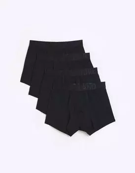 Комплект из четырех черных трусов River Island