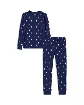 Комплект из длинного тканого топа и спортивных штанов для мальчиков Polo Ralph Lauren — Little Kid, синий