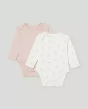 Комплект из двух боди для девочек Cotton Juice, розовый