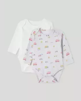 Комплект из двух боди для маленьких мальчиков с длинными рукавами Cotton Juice, мультиколор