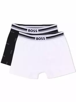 Комплект из двух боксеров с логотипом BOSS Kidswear, черный