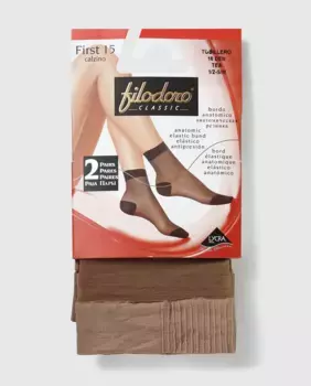 Комплект из двух браслетов плотностью 15 ден с анти-давящей резинкой Filodoro, коричневый