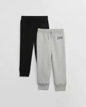 Комплект из двух брюк для мальчиков с эластичной резинкой на талии и логотипом Hip Gap, черный