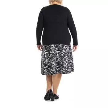 Комплект из двух частей: юбка и жаккардовый свитер Nina Leonard размера плюс Nina Leonard, черный/белый