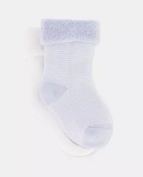 Комплект из двух детских носков с махровой тканью Cotton Juice, светло-синий