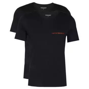 Комплект из двух футболок приталенного кроя Emporio Armani, черный