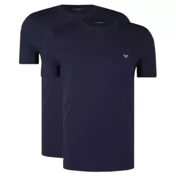 Комплект из двух футболок приталенного кроя Emporio Armani, синий