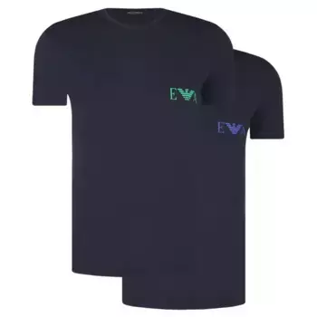 Комплект из двух футболок приталенного кроя Emporio Armani, синий