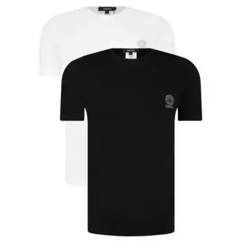 Комплект из двух футболок приталенного кроя Versace, белый