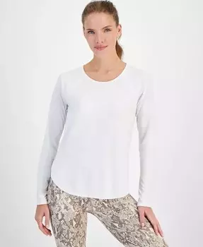 Комплект из двух футболок с длинными рукавами для женщин Essentials Macy's, белый