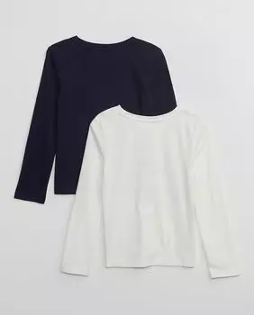 Комплект из двух футболок с длинными рукавами для девочек Gap, белый
