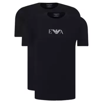 Комплект из двух футболок стандартного кроя Emporio Armani, черный