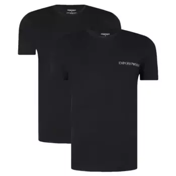 Комплект из двух футболок стандартного кроя Emporio Armani, черный