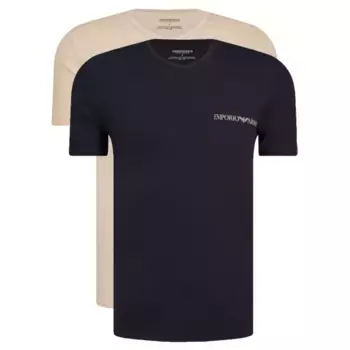 Комплект из двух футболок стандартного кроя Emporio Armani, бежевый