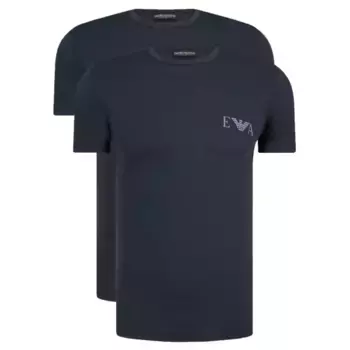 Комплект из двух футболок стандартного кроя Emporio Armani, синий