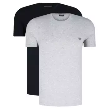 Комплект из двух футболок стандартного кроя Emporio Armani, серый
