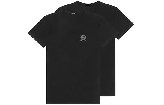 Комплект из двух футболок Versace с логотипом, Черный и черный