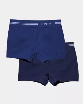 Комплект из двух гладких бесшовных боксеров для мальчика Impetus, синий