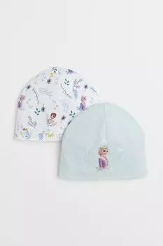 Комплект из двух кепок из джерси с принтом H&amp;M
