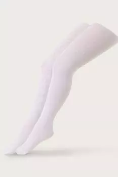 Комплект из двух колготок в горошек с колготками в горошек в стиле барокко и парчи Monsoon, серебряный