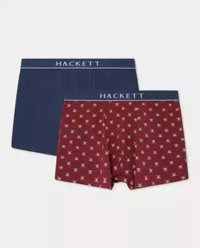 Комплект из двух комбинированных трикотажных трусов-кофров Hackett, цвет Granate
