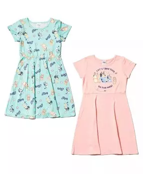 Комплект из двух комплектов фигурных платьев для мамы и папы для девочек «Бинго» для малышей Bluey, синий