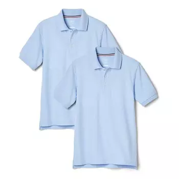 Комплект из двух комплектов футболок-поло из пике с короткими рукавами для детей 4–20 лет French Toast, цвет Light Blue