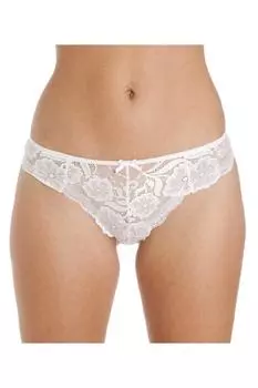 Комплект из двух кружевных стрингов с цветочным принтом Camille, белый