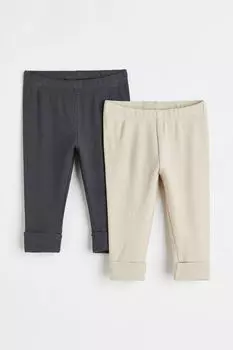 Комплект из двух леггинсов регулируемой посадки H&M, белый