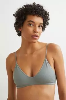 Комплект из двух мягких бюстгальтеров H&amp;M, зеленый шалфей