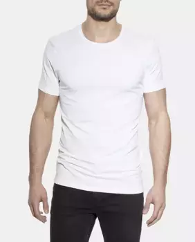 Комплект из двух мужских белых маек Bread & Boxers с короткими рукавами, белый