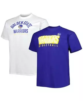 Комплект из двух мужских фирменных футболок Royal, белого цвета Golden State Warriors Big and Tall Fanatics