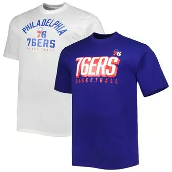 Комплект из двух мужских фирменных футболок Royal/White Philadelphia 76ers Big & Tall Fanatics