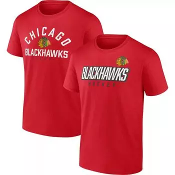 Комплект из двух мужских красных футболок с надписью Chicago Blackhawks Fanatics