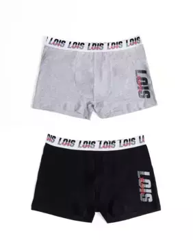 Комплект из двух мужских трикотажных боксеров разных цветов Lois, мультиколор