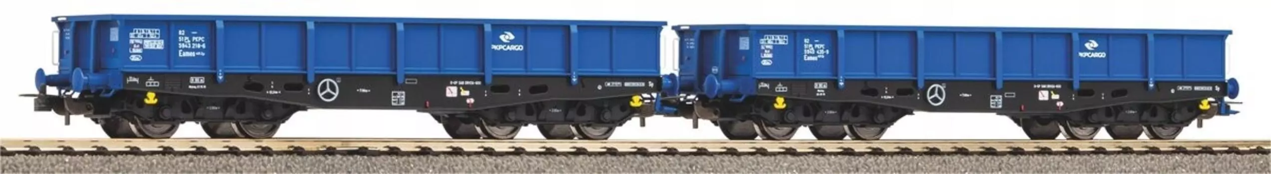 Комплект из двух низкобортных вагонов 401Зп PKP Cargo, Пико 58285 Piko