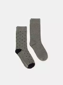 Комплект из двух пар эластичных носков средней длины Ovs, цвет black/grey