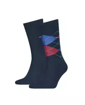 Комплект из двух пар коротких мужских носков синего цвета Tommy Hilfiger, мультиколор