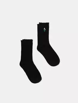 Комплект из двух пар коротких носков с волнистым краем Ovs, цвет black