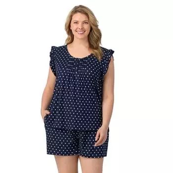 Комплект из двух пижамных шорт и майки большого размера Draper James, цвет nassau navy dot