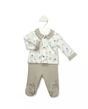 Комплект из двух предметов для мальчика натурального цвета BABID