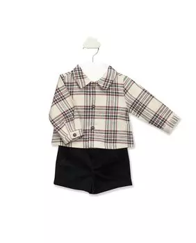 Комплект из двух предметов для мальчика с клетчатым принтом BABID, бежевый