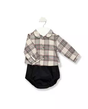 Комплект из двух предметов для мальчика с клетчатым принтом BABID, бежевый