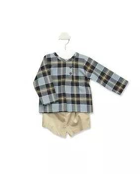 Комплект из двух предметов для мальчика синего и бежевого цвета BABID, синий