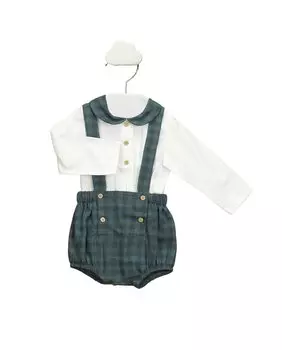 Комплект из двух предметов для малышей из 100% хлопка с клетчатым принтом BABID, синий