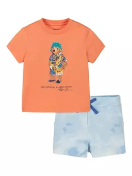 Комплект из двух предметов Polo Bear с принтом тай-дай от RALPH LAUREN KIDS Polo Ralph Lauren Kids, оранжевый